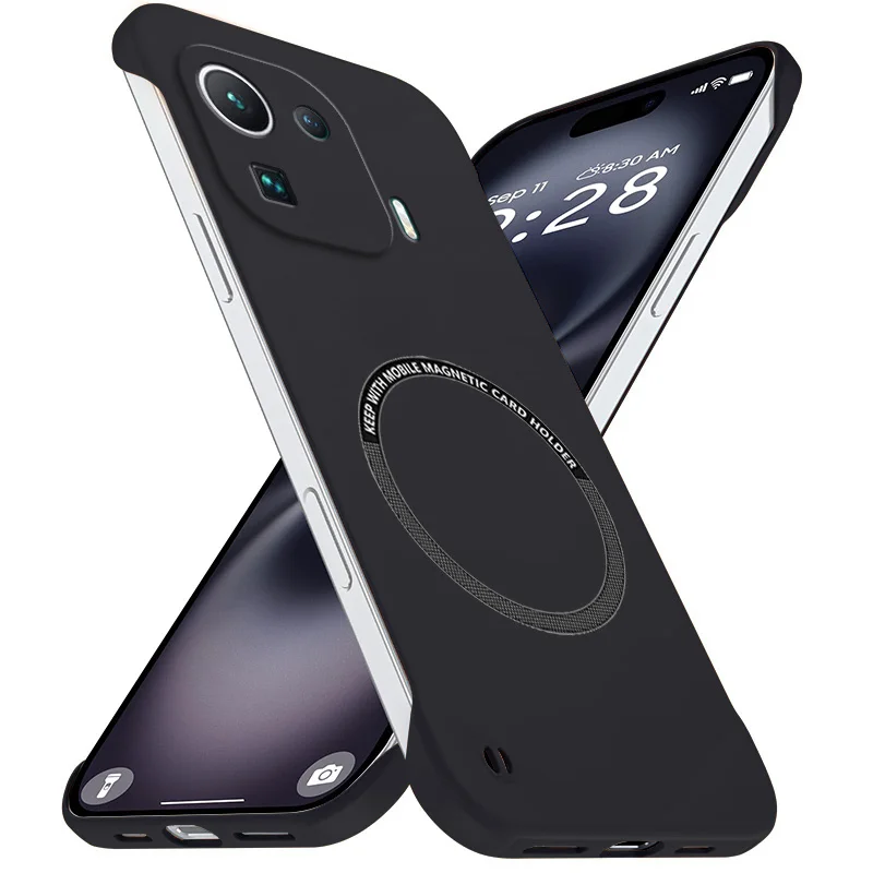 Magnetic Slim Frameless Phone Case - Matte Anti-Scratch Hard PC Cover, Shockproof Armor