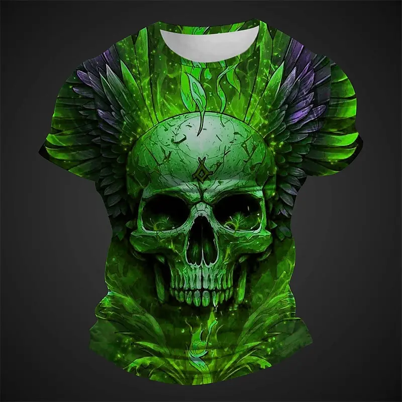 

Skull T Shirt Men Summer High Street Retro Men's T Shirt Vintage Oversized T Shirt For Men Street Top Tee 3d Print Short Sleeves