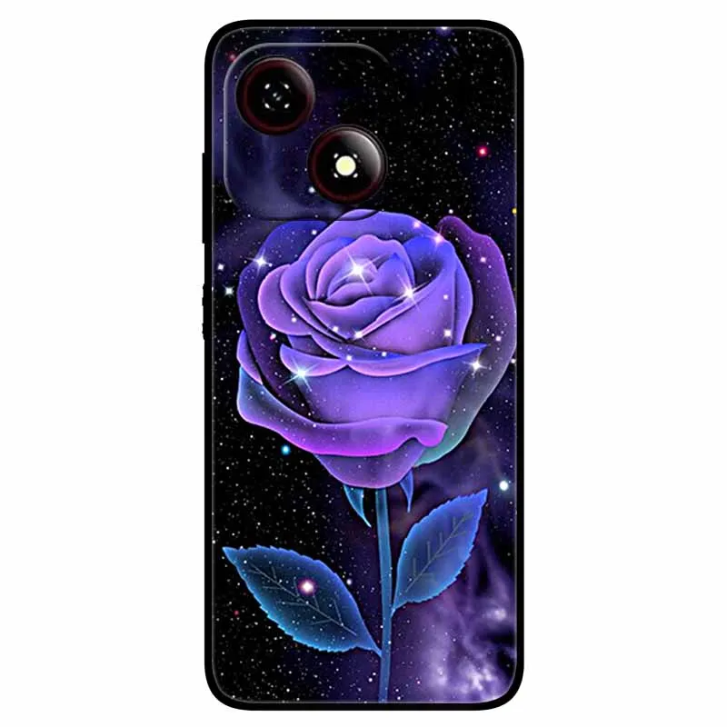 Black TPU Silicone Phone Case with Lovely Soft Painted Design