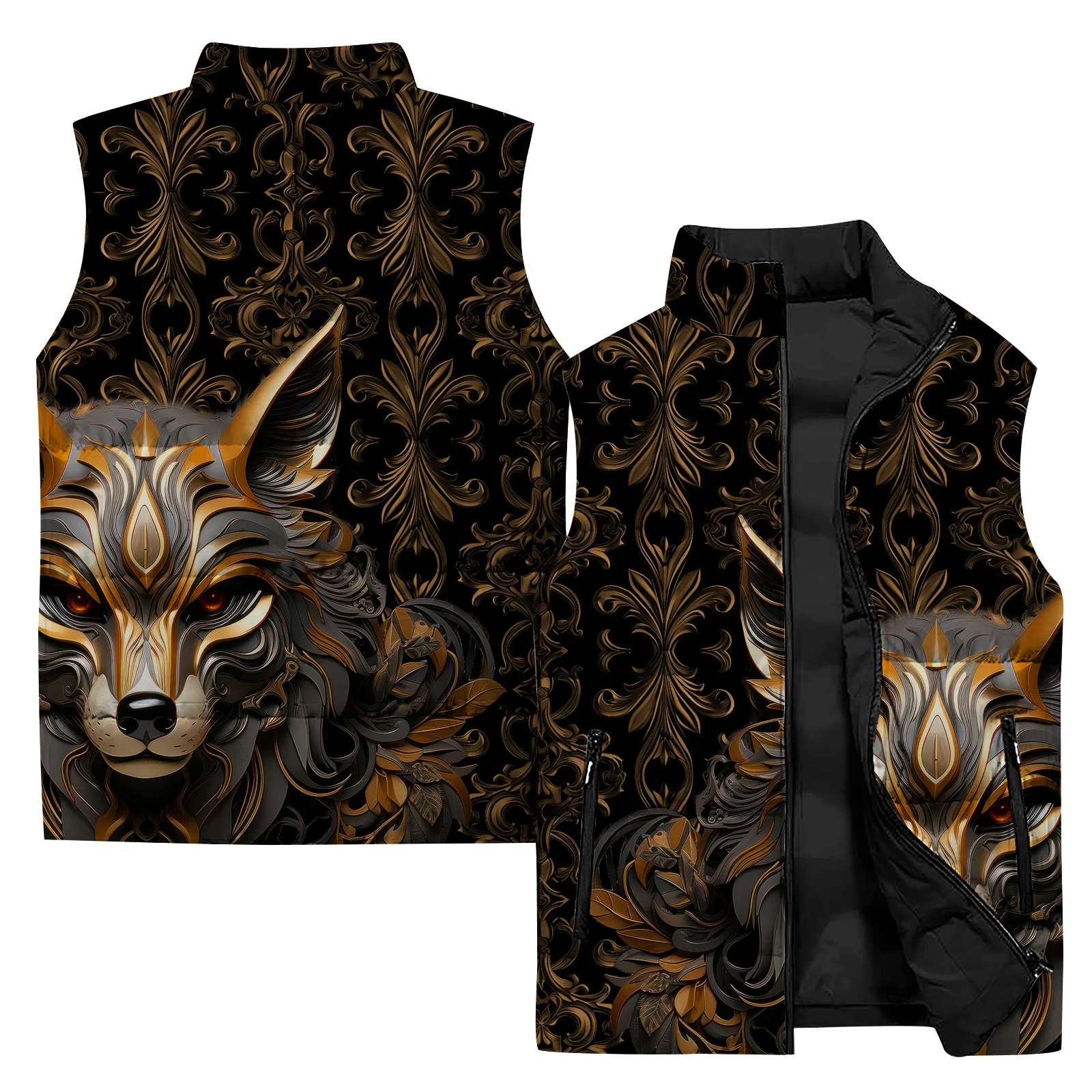 thumbnail image 1 of Chaqueta sin mangas con estampado 3D para hombre, nueva chaqueta de ciclismo para deportes al aire libre, cortavientos, chaleco informal de moda para hombre, invierno 2024, 1 of 5