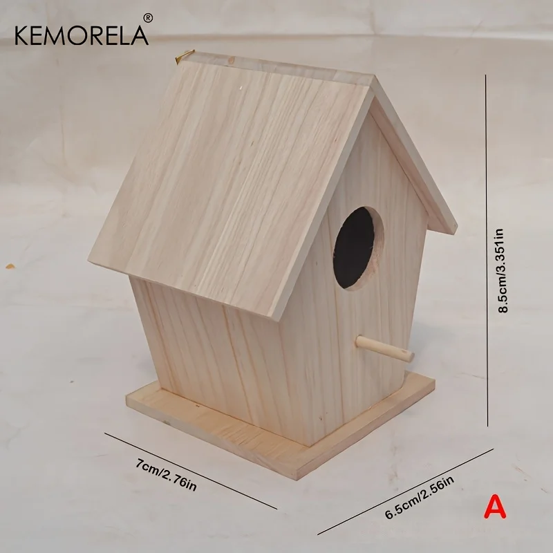 KEMORELA Pet Bird House Wooden Bird House Warm Breeding Box Natural Wooden Cage Birdhouse Box Resting Place