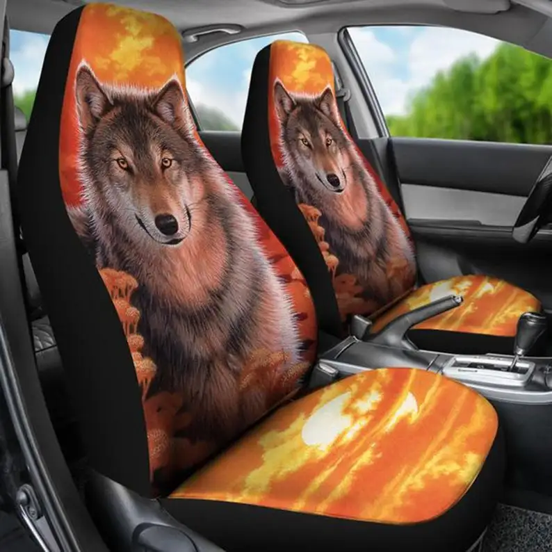 

Wolf Car Seat Covers. These Front Seat Covers Are A Great Gift For Yourself Or Any Wolf Lover.