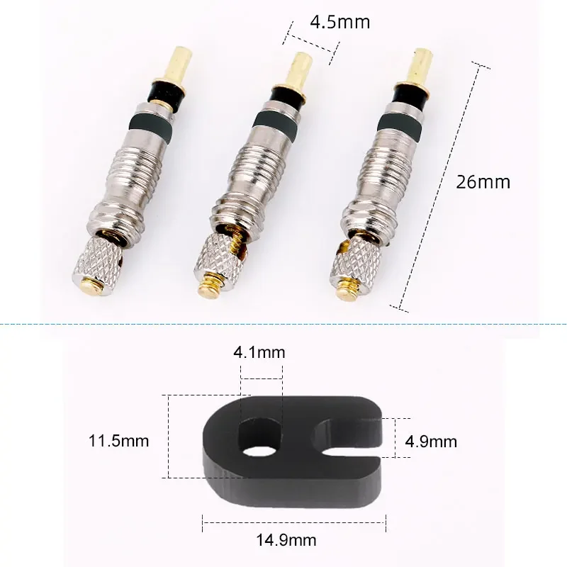 Brass Presta Bicycle Valve Core Set 2/6/12PCS CNC MTB Road Bike Tube Replacement Parts Service Tool