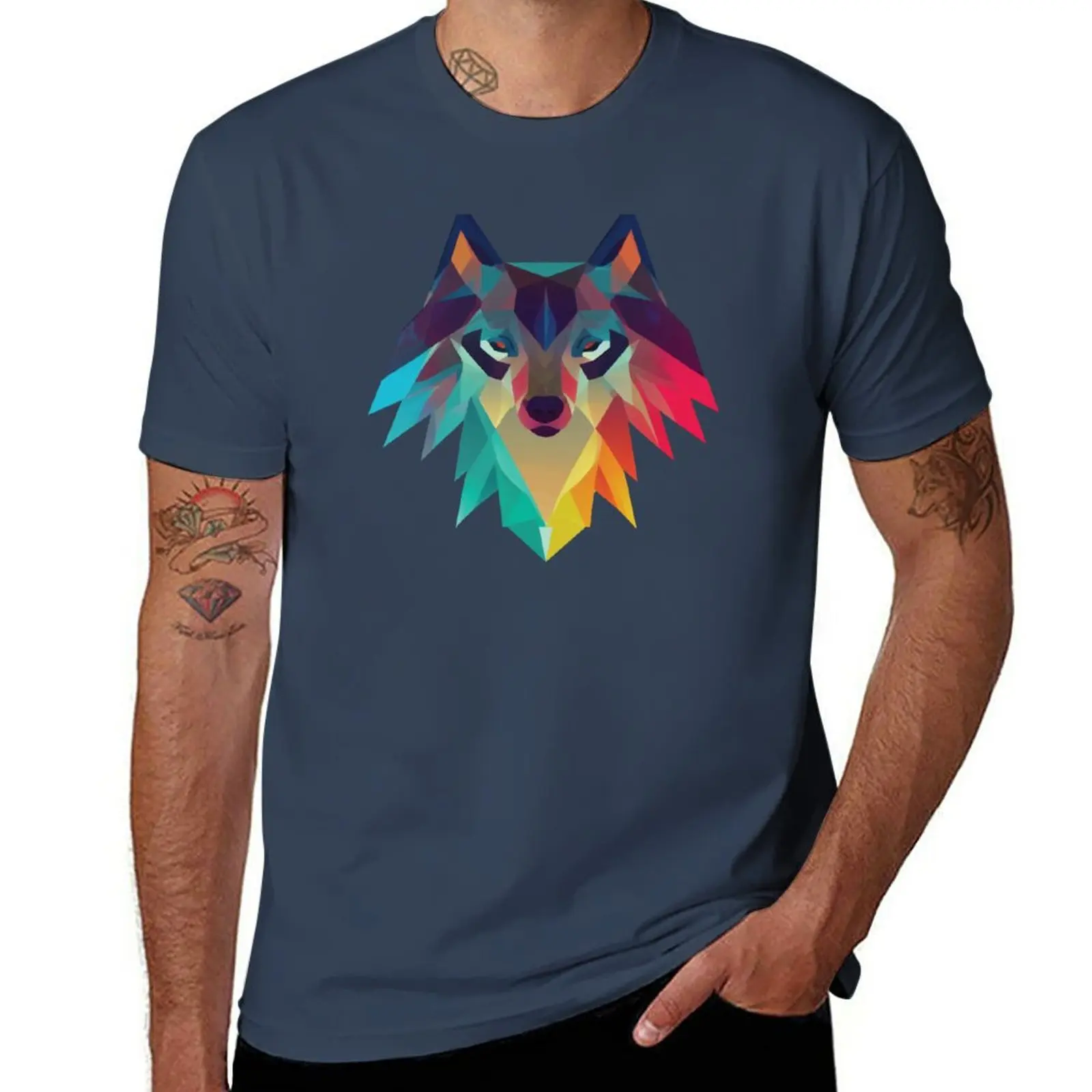 

New Rainbow Wolf T-Shirt cute tops plain t-shirt Oversized t-shirt black t shirt men t shirt
