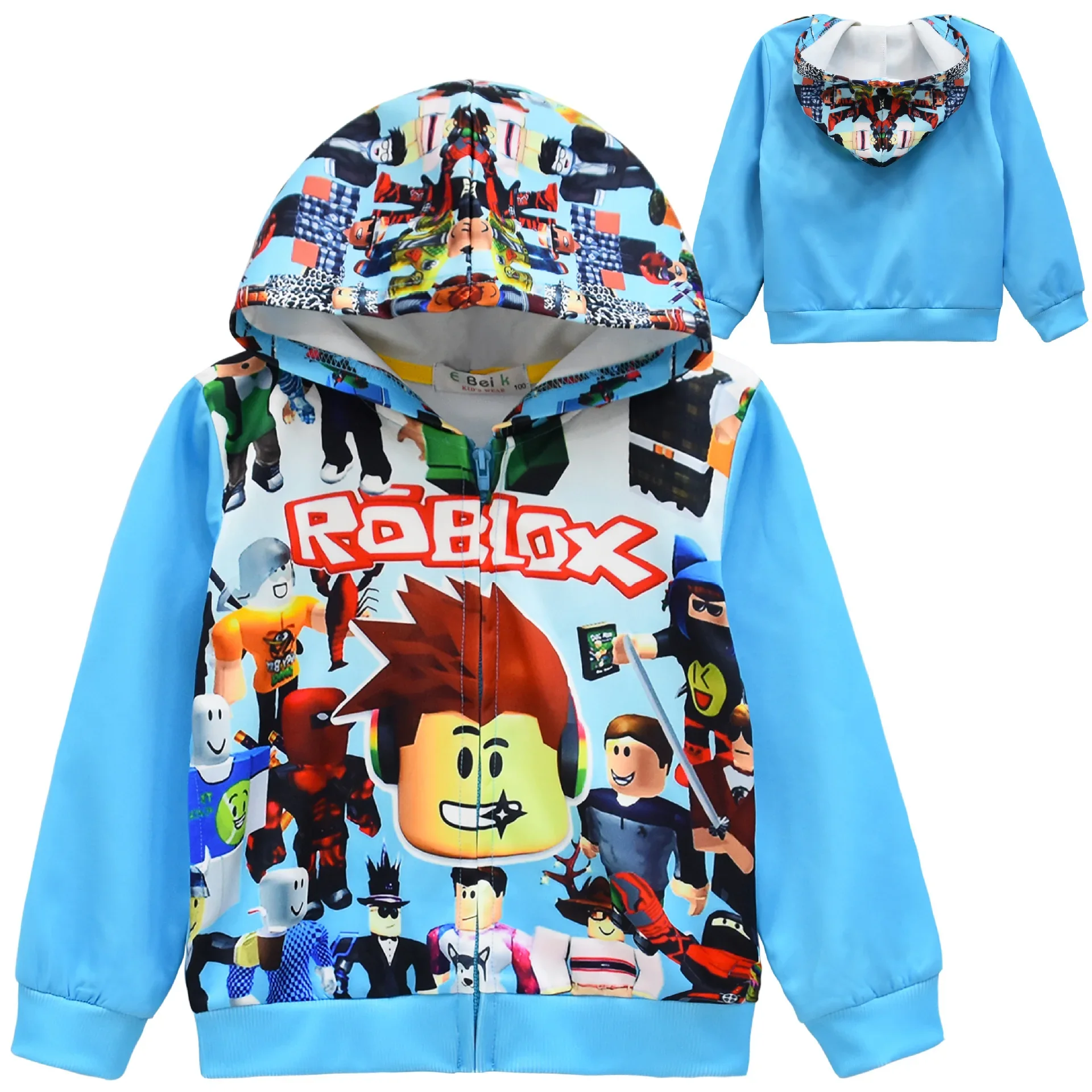 Roblox Boys Cotton Long Sleeve Zipper Hooded Jacket, black 3 :  : Fashion