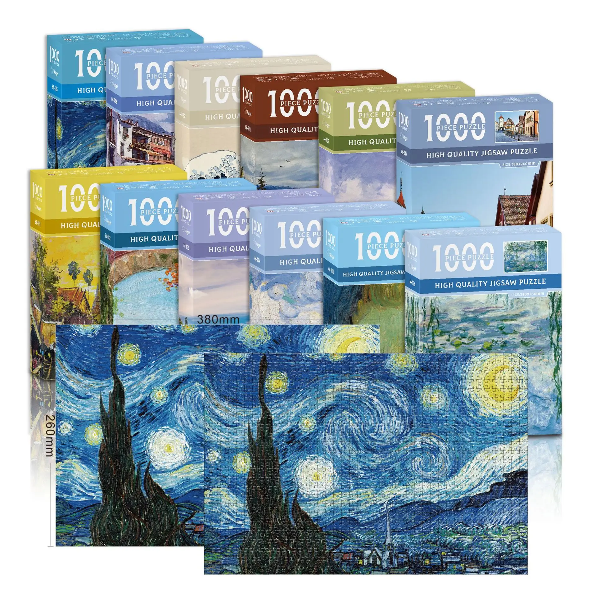 Mini Jigsaw Puzzle 1000 Pieces for Adults Kid Van Gogh Portrait Toy Family Game Famous World Oil Painting Home Decoration 6