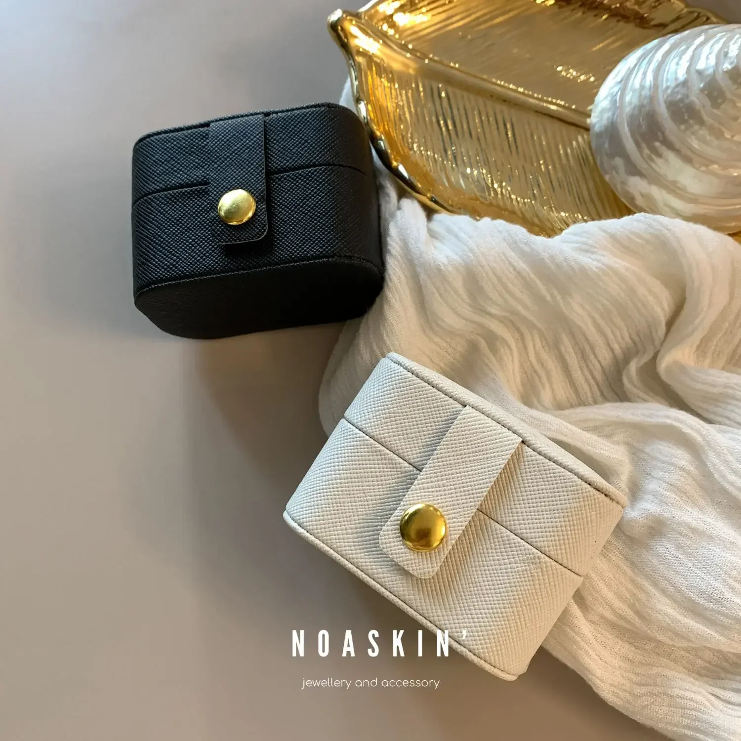 Mini Ring Box Portable Small Jewelry Organizer Display Travel Simple Mini Gift Case Boxes Leather Earring Necklace Holder