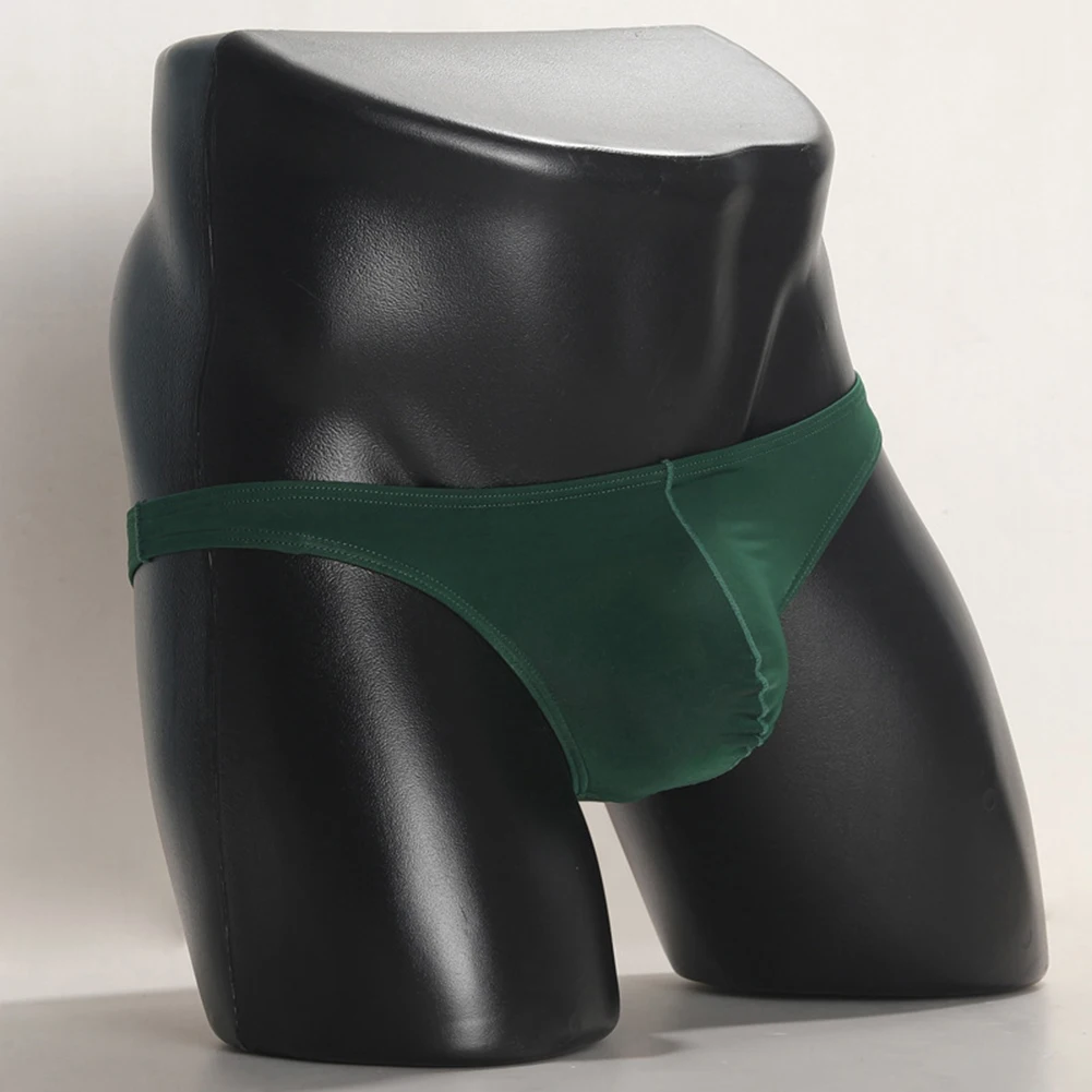 

New Men Sexy Ice Silk Low-Rise See-Through Briefs Pouch Underwear Breathable Underpants Erotic Thin Solid Male Thongs T-back