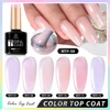 DEROI 8ml Solid Top Coat Glitter No Wipe Gel Top Coat Rubber Base Coat Soak Off Manicure Semi Permanent Clear Nail Polish UV/LED 2
