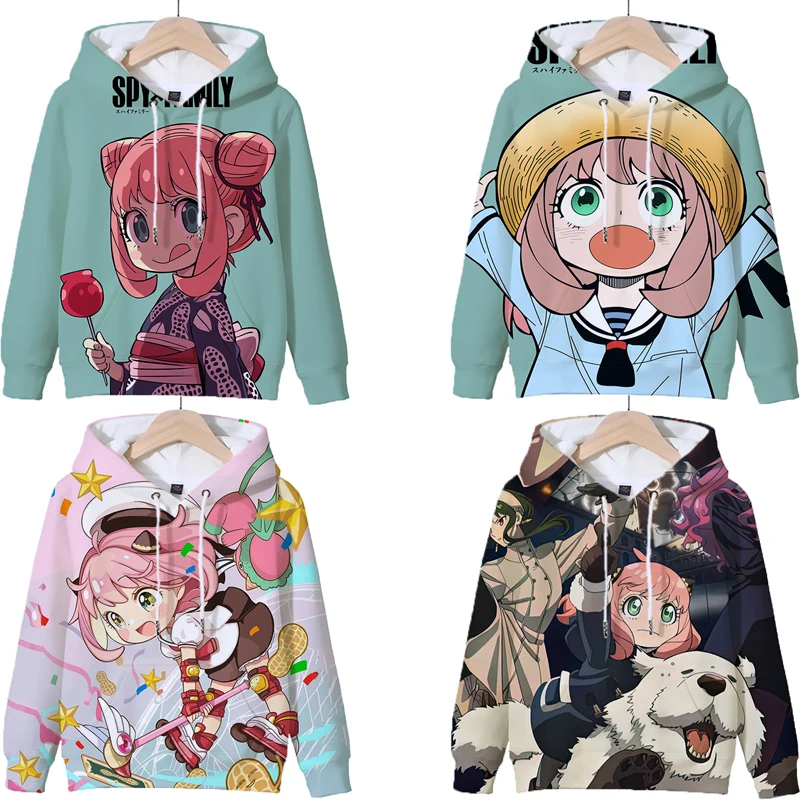 

Kawaii Anya Forger Anime Hoodies Spy X Family Casual Sweatshirts Children Clothes Autumn Boys Girls Cartoon Hoody Kids Pullover