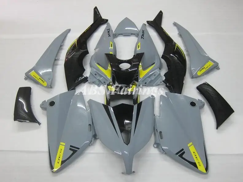 Nuovo Kit Carene Moto Abs Adatto Per Yamaha T-Max 530 12 13 14 2012 2013 2014 Set Carrozzeria Grigio
