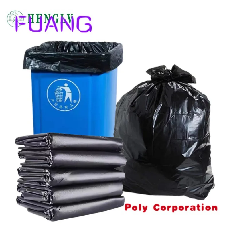 Custom Big Capacity Trash Bag Heavy Duty 55 Gallon Black Hotel