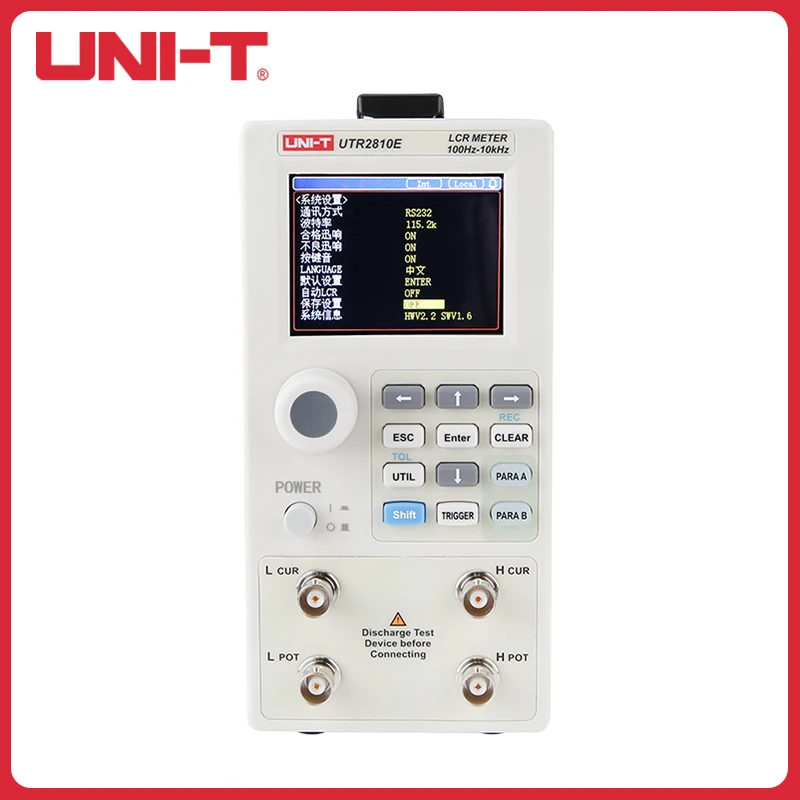 

UNI-T UTR2811E UTR2810E Desktop LCR Digital Bridge 10kHz 4 bits Inductor Resistance Capacitance Meter LCR Tester