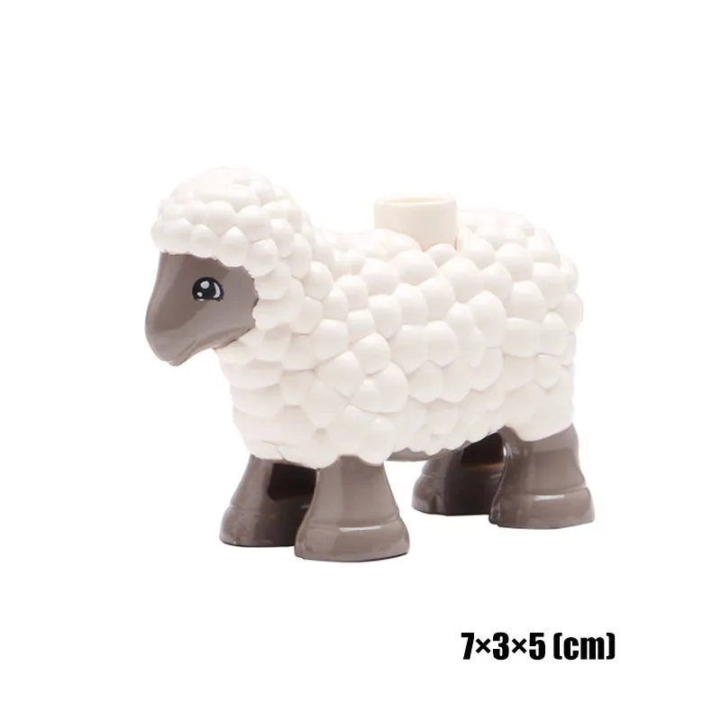 Big Size Building Blocks Animal Accessorie Compatible Duplo Rabbit Fish Bear Chicken Pig Duck Dog Cat Horse Cow Sheep Toys Gifts 3