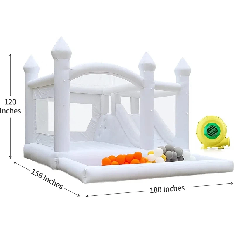 US Stock 15ft Large Inflatable Bounce House with Slide Ball Pit 100% PVC Castle House for Adults Big Kids Birthday Party Wedding 5