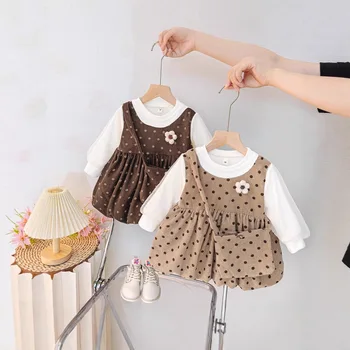 Girls Kid's Dress Spring Autumn Flower Long Sleeve Baby Girl Clothes Cute Casual Baby Dresses