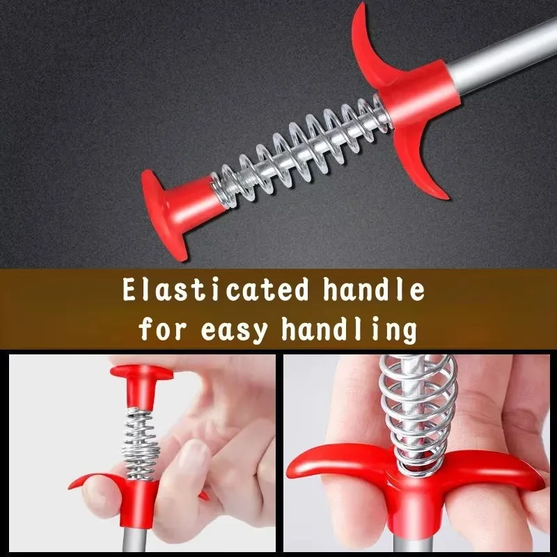 60/90cm Bathroom Hair Cleaner Water Sink Cleaning Hook Sewer Dredging Spring Pipe Hair Remover Bendable Drain Clog Dredge Tools