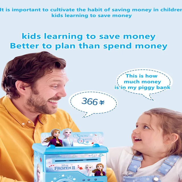 Frozen Electronic Piggy Bank Children's Music Atm Smart Safe Money Storage Toys Fingerprint Password Money Storage Novelty Gift 4