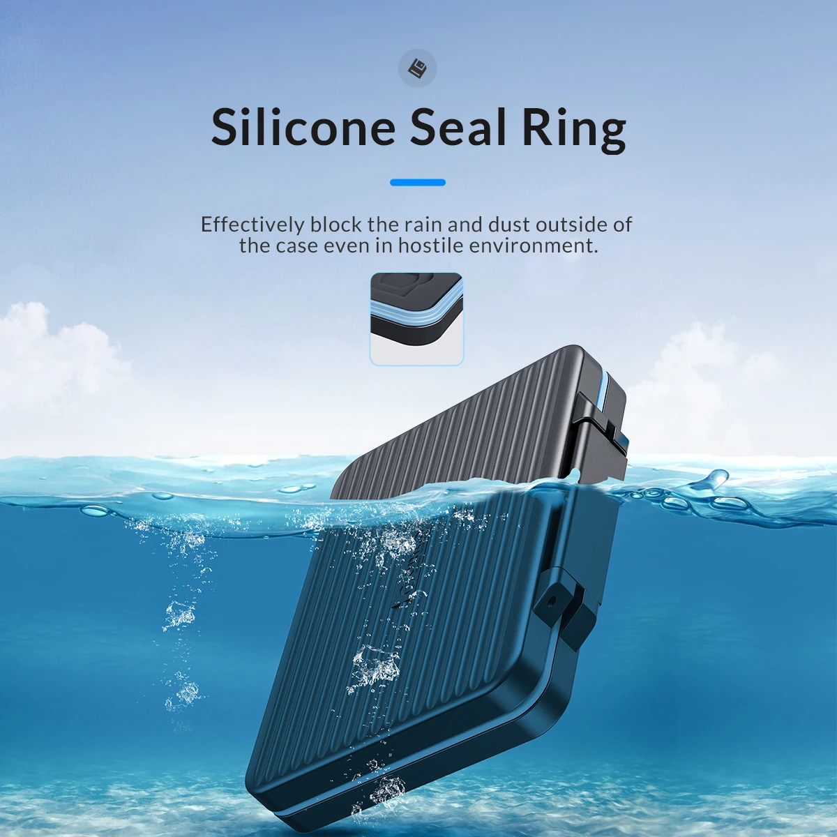 Armazenamento de Cartão de Memória sd Orico Case de Titular de Armazenamento de Cartão Micro sd Case Impermeável Forro Macio para Hdd cf Titular do Cartão sd Organizador Case de - Imagem 3