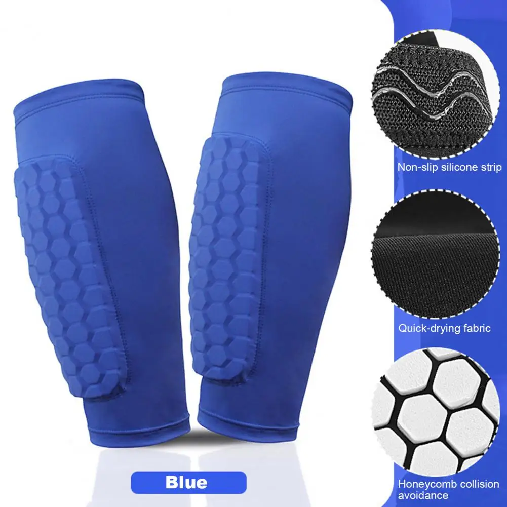 

1Pc Soccer Sports Shin Guard Youth Adults Elastic Compression Shin Sleeve with Honeycomb Pads Calf Protection Gear for Football