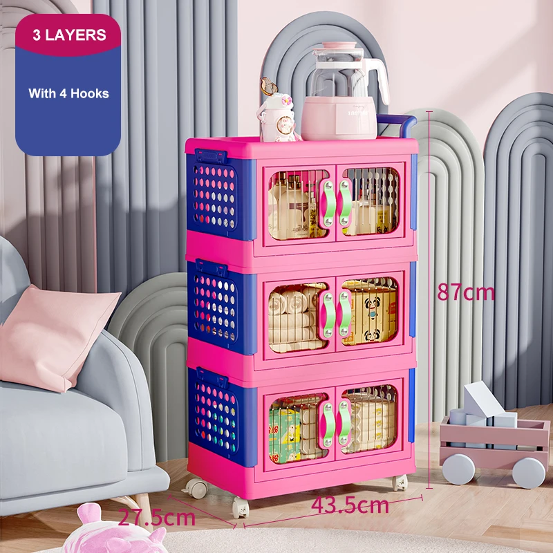 

Трехуровневый вместительный органайзер, коробки для хранения, складной пластиковый ящик для хранения с поворотными колесами