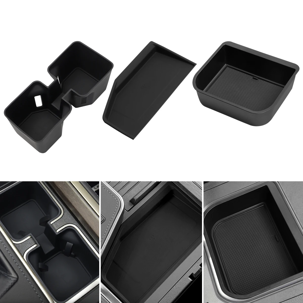 3x for 2024 2025 Lexus GX550 Center Console Cool Box Organizer+Wireless ...