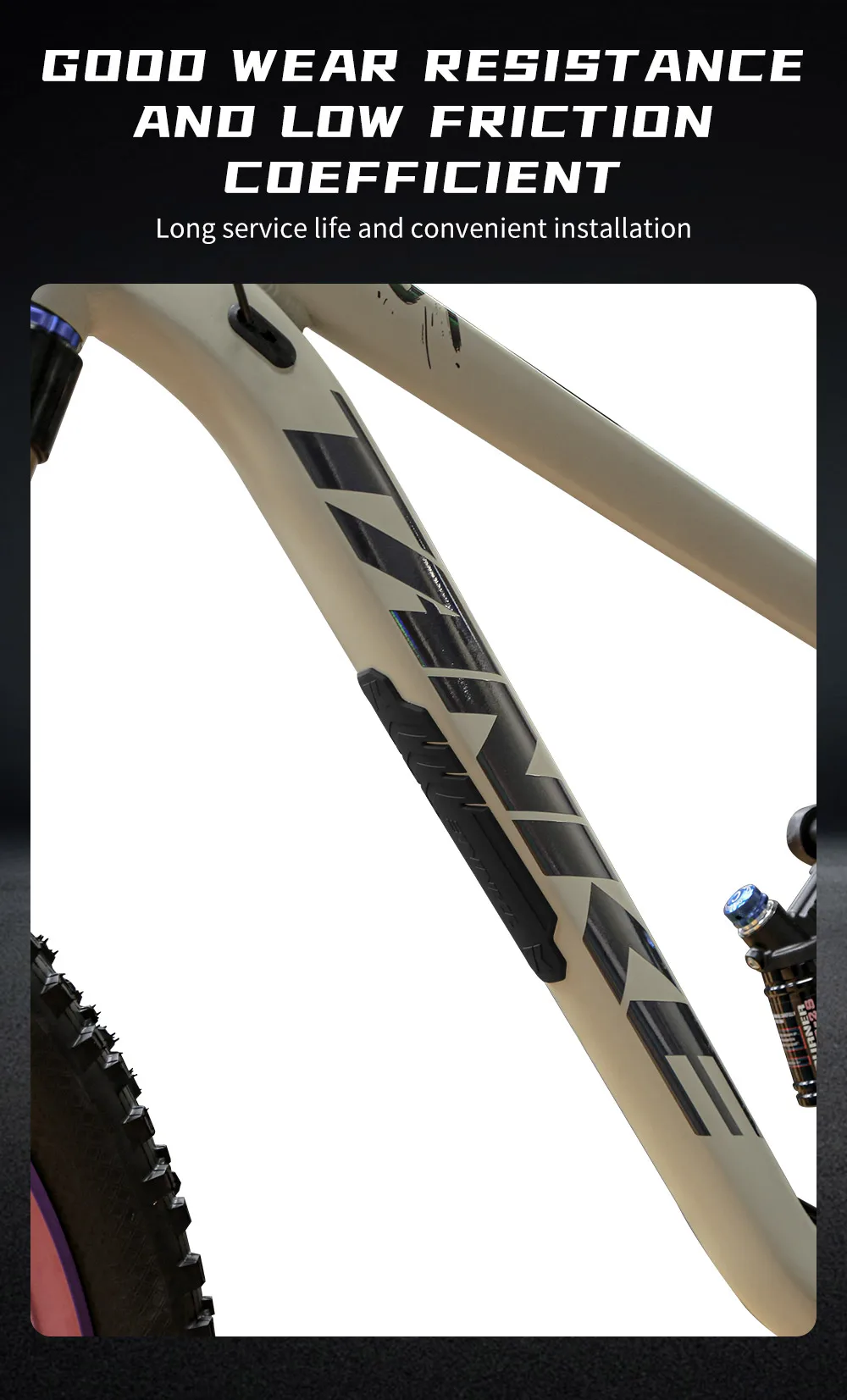 TANKE Fahrradrahmen-Schutzfolie Kratzfeste MTB-Fahrradschutzfolie Fahrradschutz Dicker Aufkleber Starkes Verbessertes TPU-Material – Detail 7