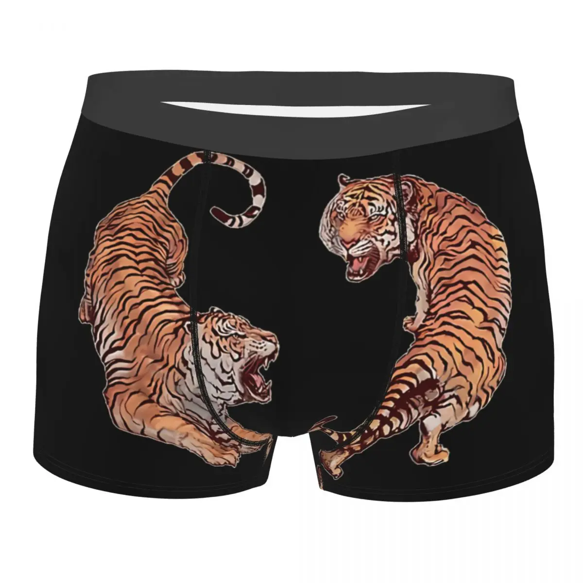 

Yin Yang Man's Boxer Briefs Tiger Animal Lover Highly Breathable Underwear High Quality Print Shorts Gift Idea