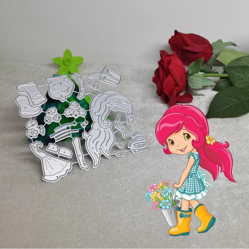 

2023 DIY Scrapbooking Metal Cutting Dies Super Cute Gril Beautiful Girl Easy Stencils Die Cut Album Paper Card Handicrafts