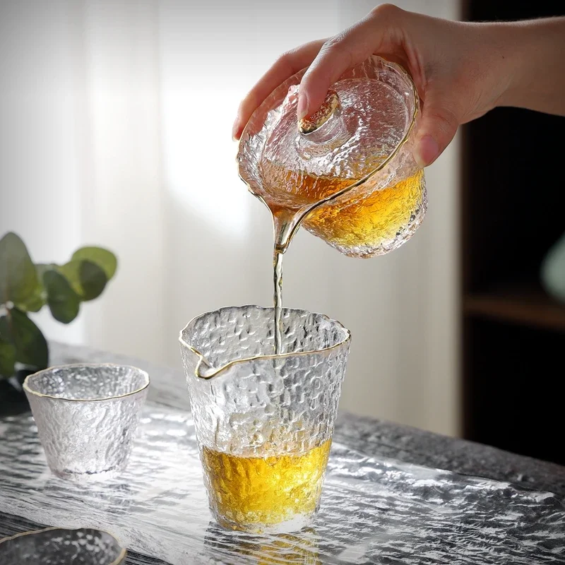 Heat Resistant Glass Cover Bowl Large Tea Bowl Non Scalding Single Gaiwan Anti Scalding Tea Cup Kungfu Set Grab Teapot Set