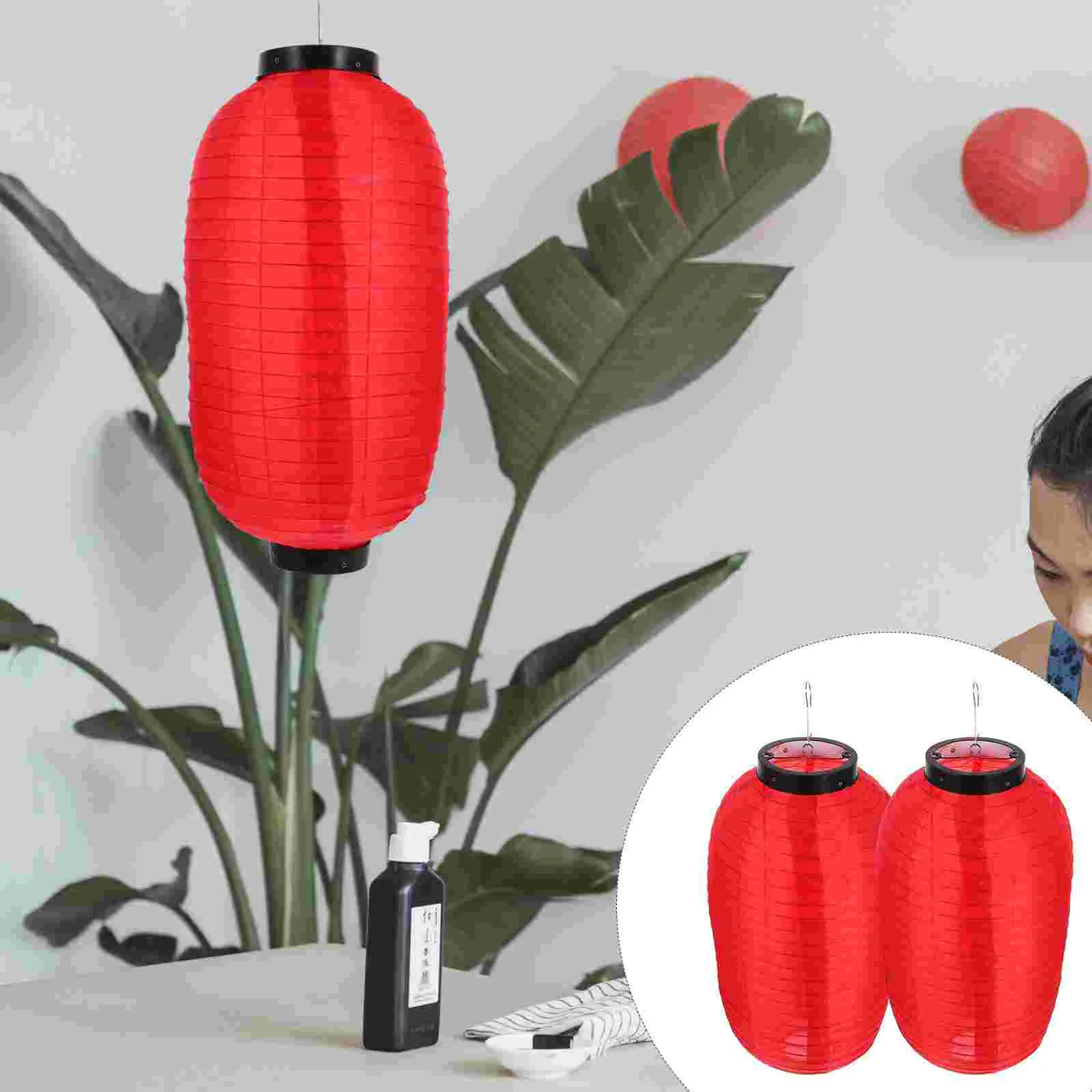 

Lantern Japanese Lanterns Hanging Paper Silk Chinese Outdoor Lamp Style Ornament Waterproof Bar Decorations Sushi Red White