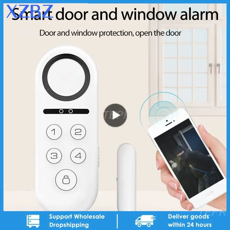 

Door Sensor Door Magnetic Tuya Password Disarm Remote Sound And Light Smart Home Wifi Door Window Sensor