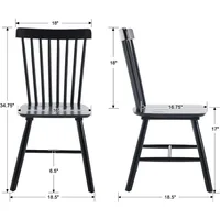 Windsor Dining Chairs Set of 6 Armless Dining Room Chair with Spindle Back,Farmhouse Side Chair,Solid Wood 2