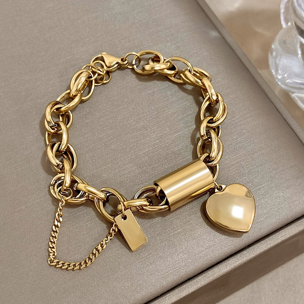 Pulsera Gruesa De Oro De 18 Quilates, Pulsera De Eslabones Omega, Pulsera Chapada En Oro De 5 Mm Para Ella, Pulsera De Eslabones Dorados, Pulsera Gruesa De Oro, Pulsera Para Mujer - España