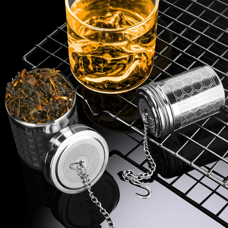 Tea Infuser Tea Strainer Tea Filter 1PC Tea Infuser Extra Fine Mesh Tea Strainers Loose Tea Stainless Steel Strainer with Extended Chain Hook