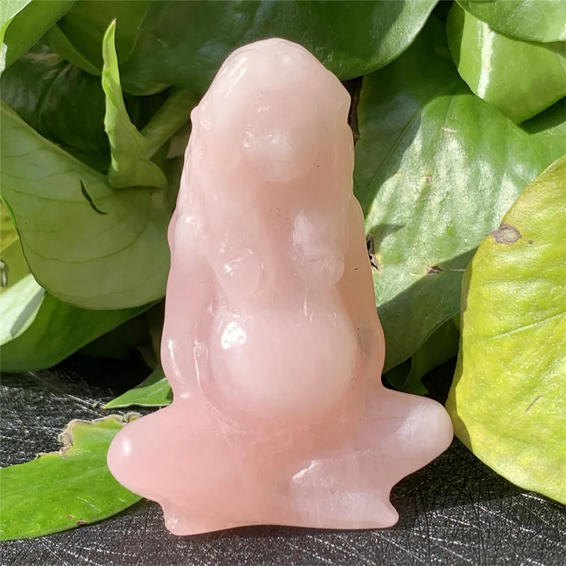 

1pcs Wholesale Natural Crystal Hand Carved Collectible Crafts Rose Quartz Mother Earth Gift Small Ornament Gifts