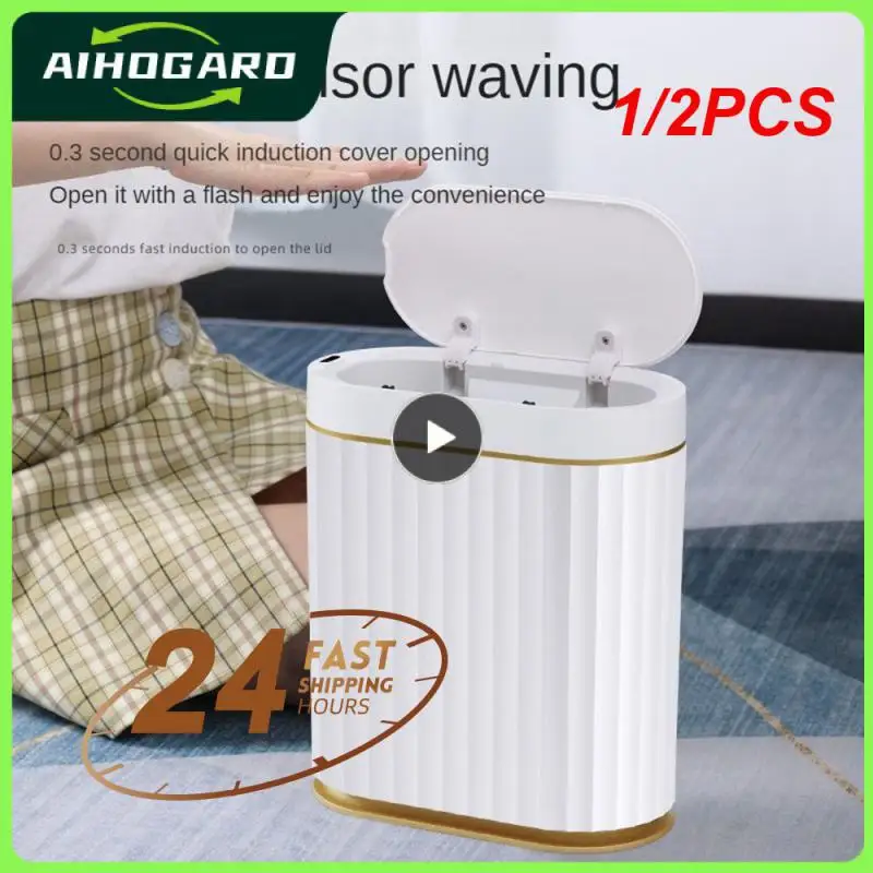 

1/2PCS Smart Sensor Trash Can Desk Small Lovely Mini Light Luxury Wind Mini Basket Bucket Small Papelera Escritorio