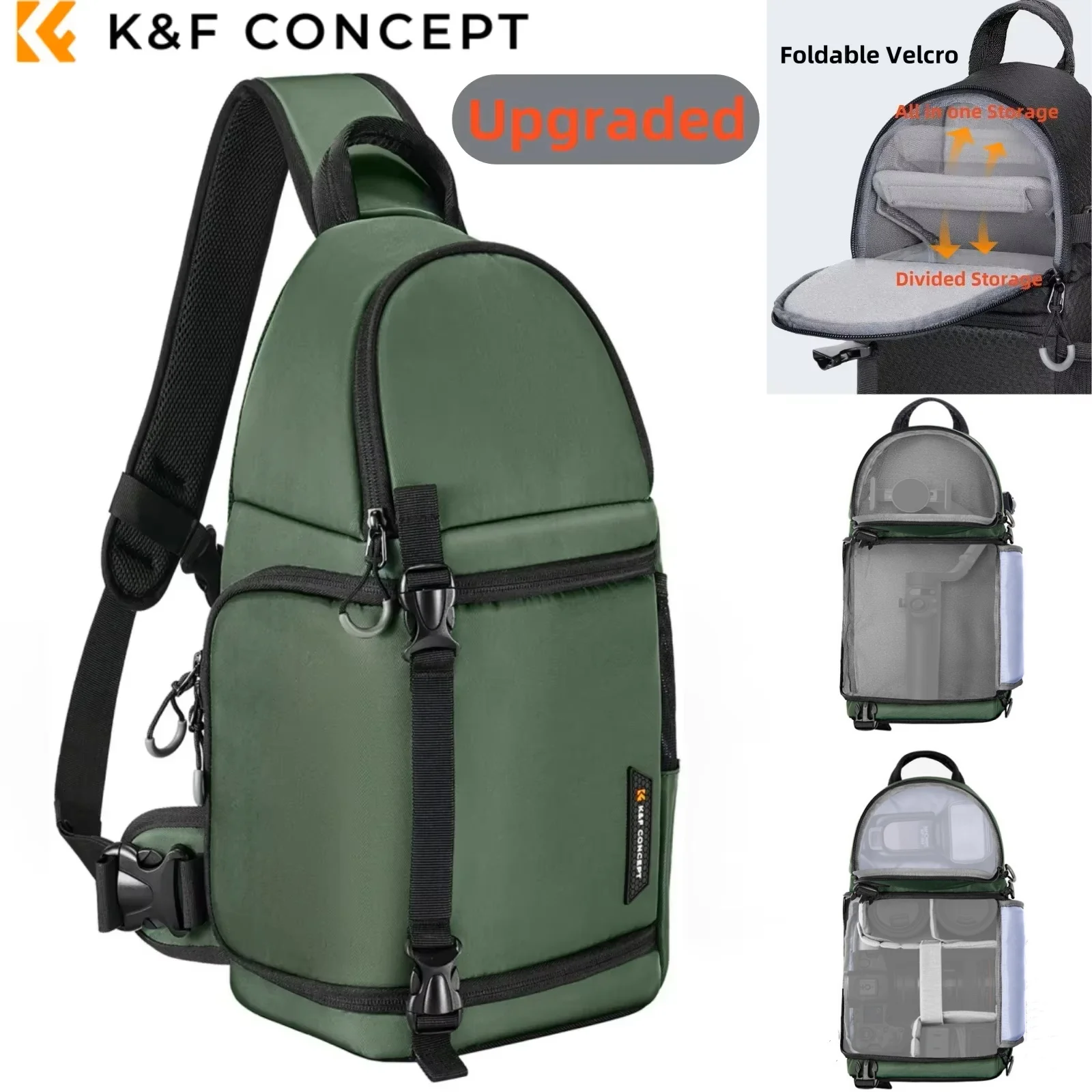 K&F Concept Camera bag Photography Backpack 10L Waterproof Camera Sling Backpack DSLR/SLR Camera Case Sony Fuji Photography Bags