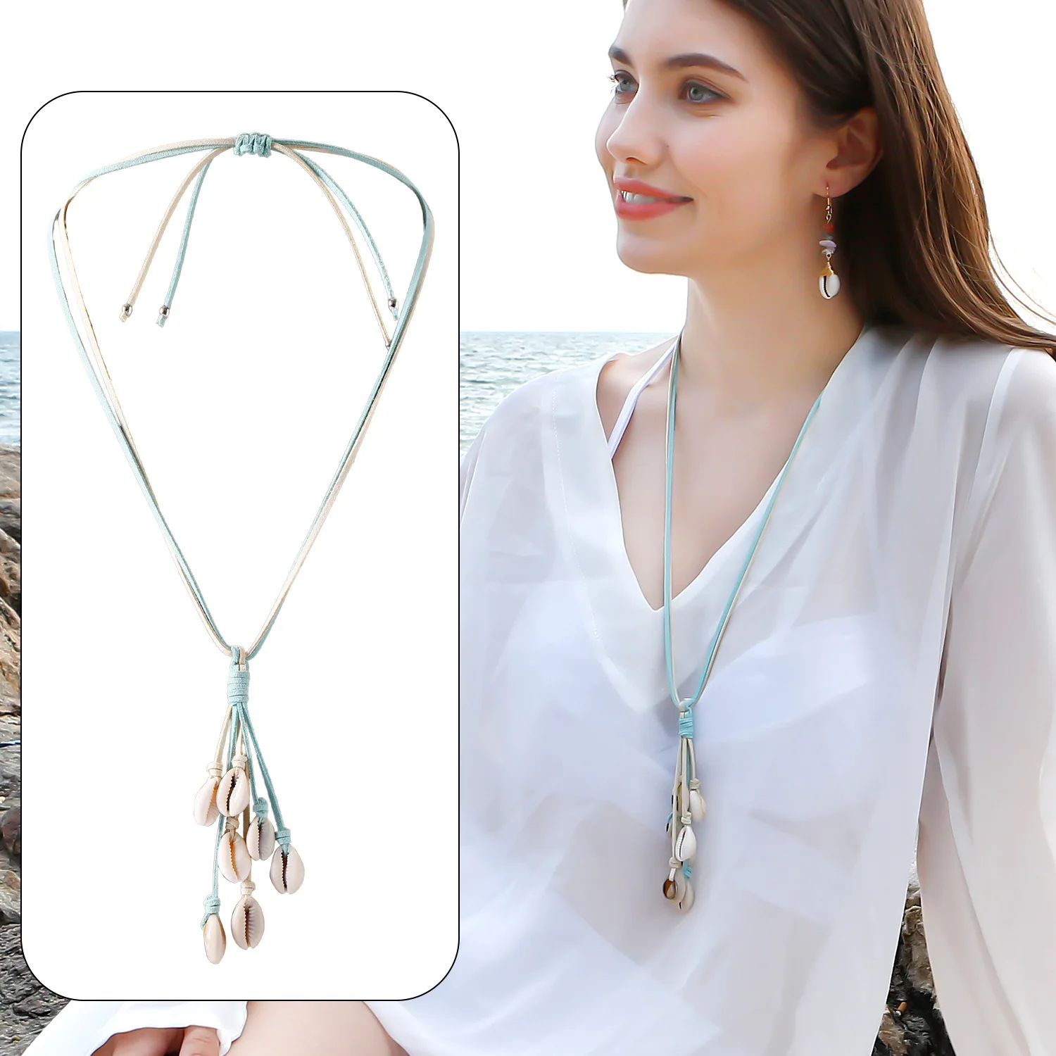 

Handmade DIY Long Chain Necklace for Women Girl INS Style Choker Chest Neck Jewelry Gift New