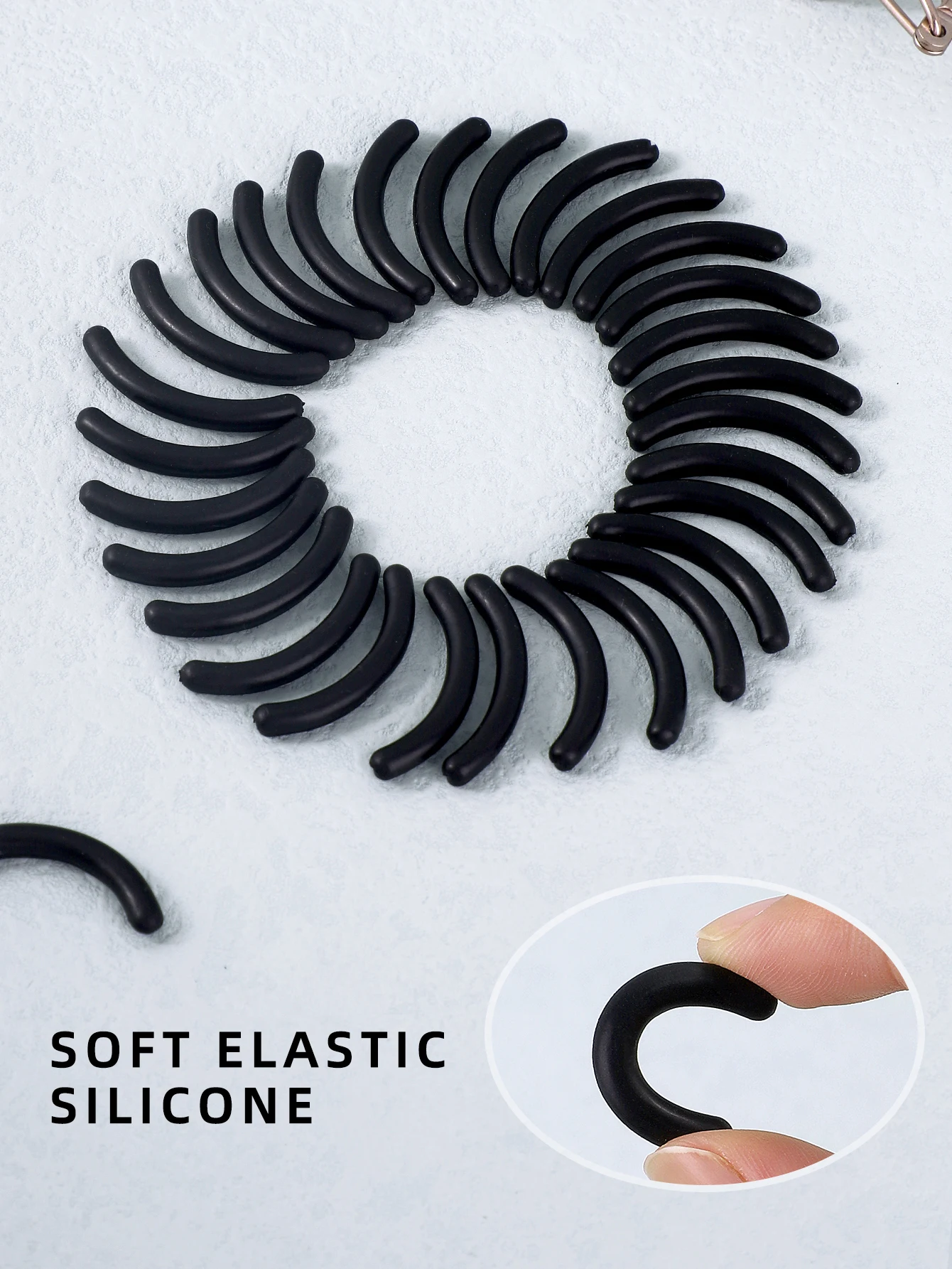 30pcs silicone rubber strip for eyelash curler, soft silicone replacement pad for eyelash curler, universal eyelash curler.