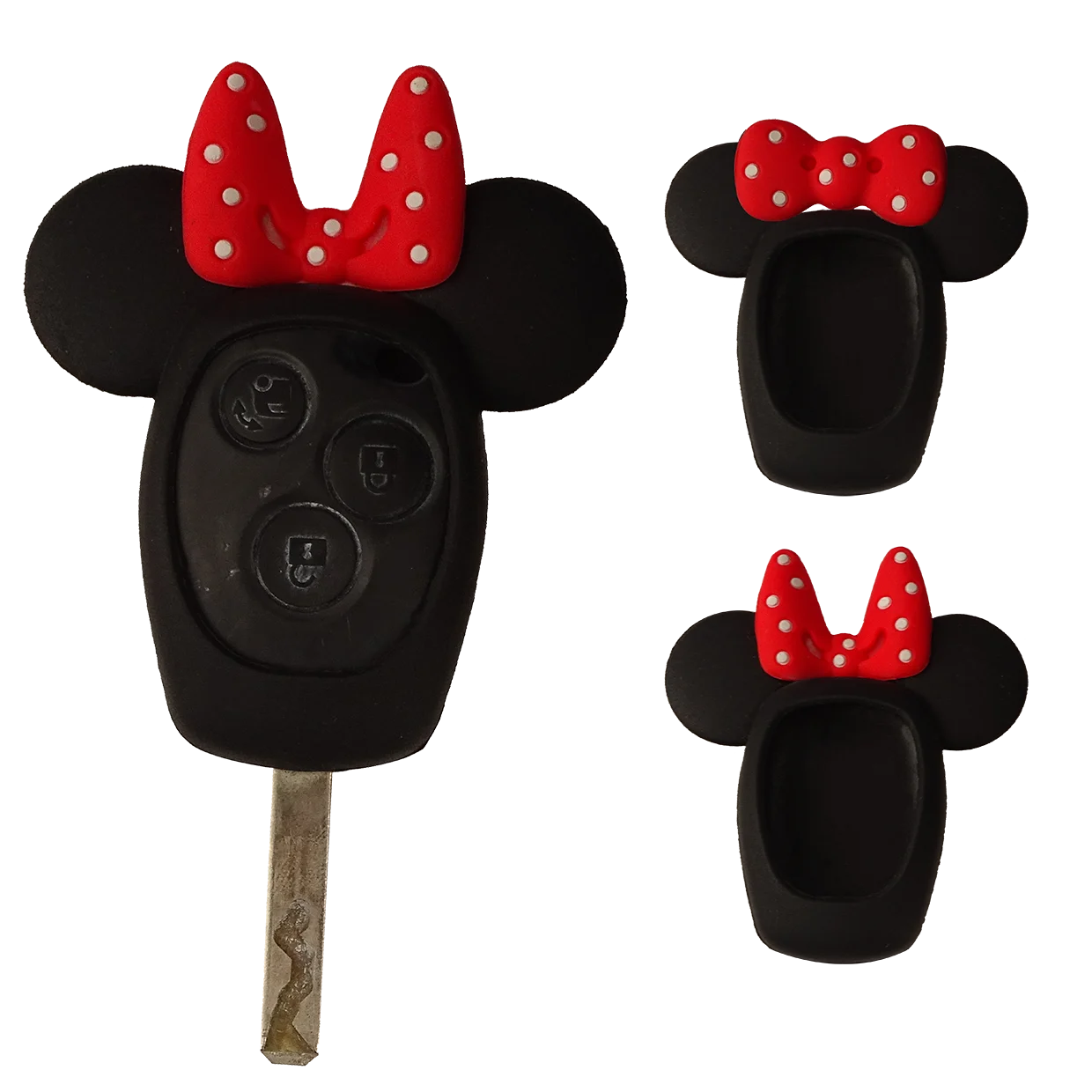 1Pcs Silicone Car Key Cover Case Bowknot Key Set Protector Keychain