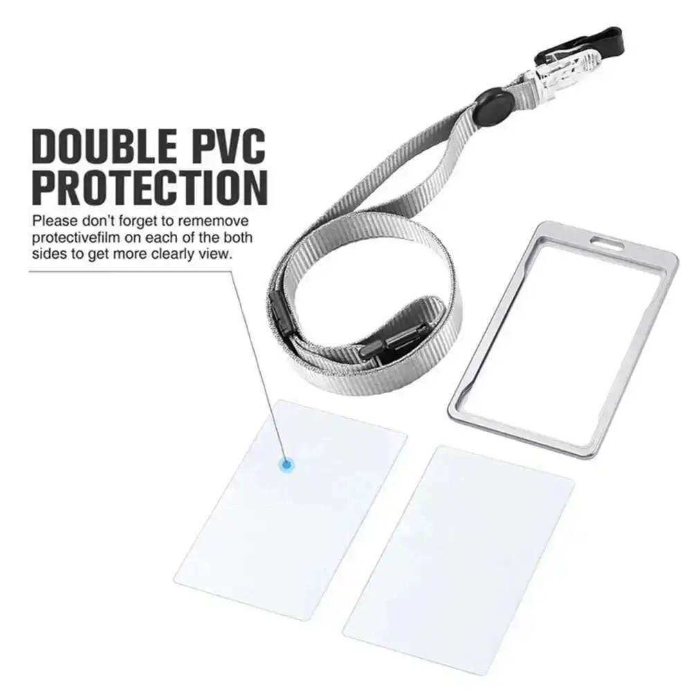 Reap 1 Pcs 조정 가능한 끈/스트랩 카드 이름 태그 배지 홀더와 알루미늄 세로 Id