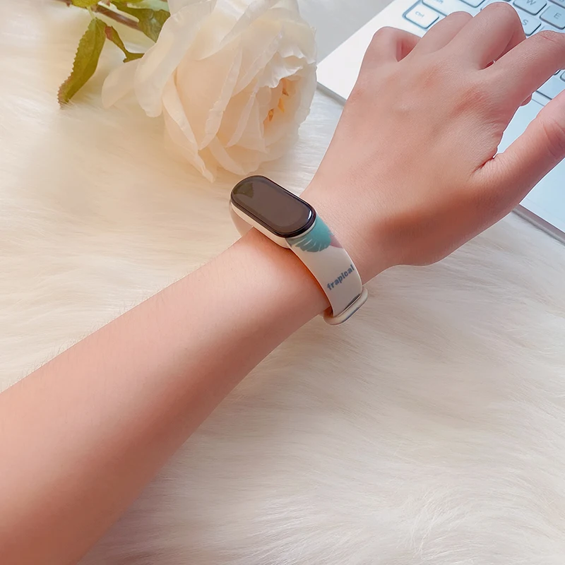 รูปสินค้า สายนาฬิกา15มม. สำหรับ Xiaomi Mi band 7 6 5 4 3สายรัดข้อมือซิลิโคนสายรัดข้อมือ miband 3 4 band6 band7 smartwatch accesso
