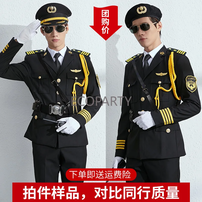 traje de hombre elegante Safety Officer Royal Commander Uniform With Badge ropa hombre costume homme de luxe italien ecoparty