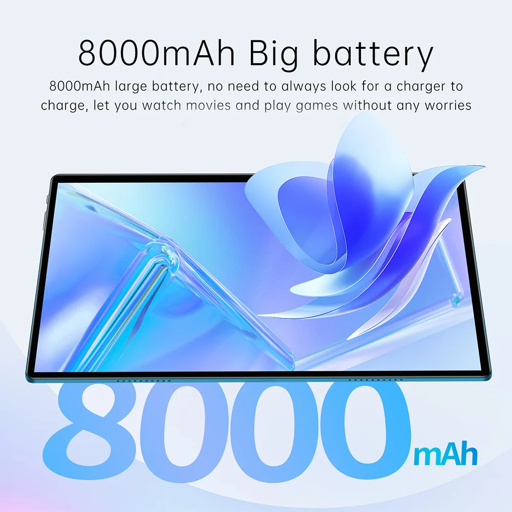 BDF P60 New 10.1 Inch Tablets 8GB RAM 512GB ROM 10 Core Android Tablet 2000x1200 Google Play 4G LTE Phone Call Dual Wifi 8000mAh 3