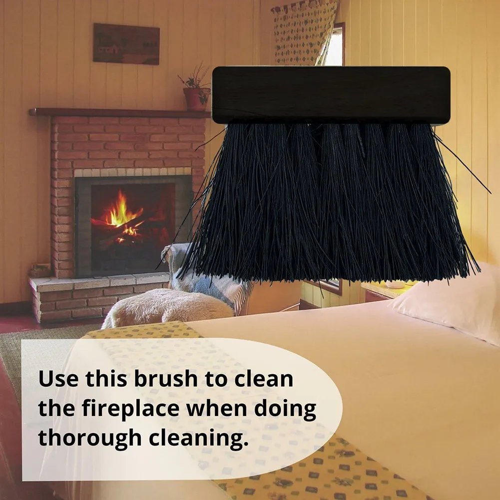 1PC Fireplace Brush Wooden Handle Round Shape Brush Head Fireplace Fire Hearth Fireside Cleaning Tool fireplace tools