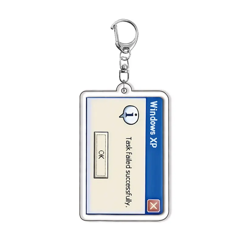 WINDOWS Istruzioni per computer Portachiavi Portachiavi Anello per accessori Borsa Portachiavi con ciondolo a forma di cartone animato Gioielli Ventole Amici Regali - immagine 4