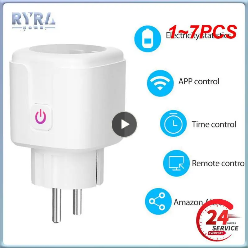 

1~7PCS Smart WiFi Plug Adaptor 16A Remote Voice Control Power Monitor Socket Outlet Timing Function work with Alexa Home