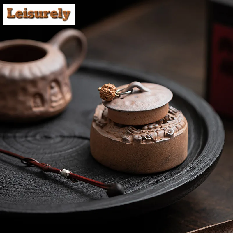 Old Rock Mud Auspicious Dragon Teapot Cover Holder Japanese Cover Frame Lid Bracket Zisha Pot Lid Shelf Tea Services Decoration