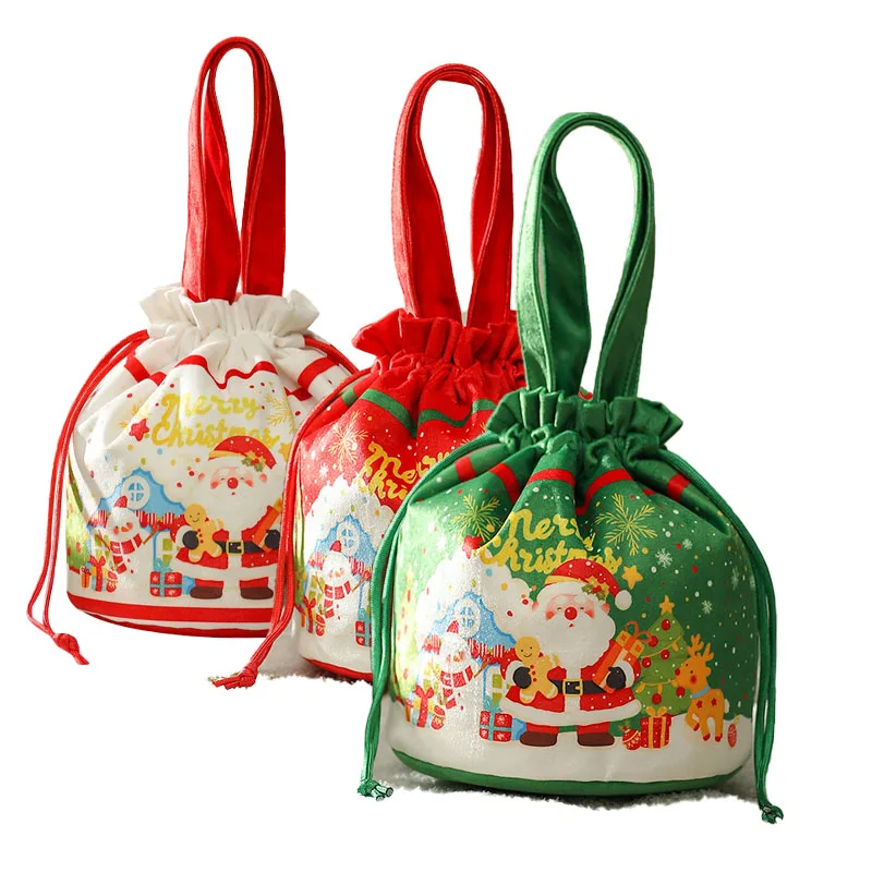 Christmas Candy Gift Bags with Flannel Material for Festive Season